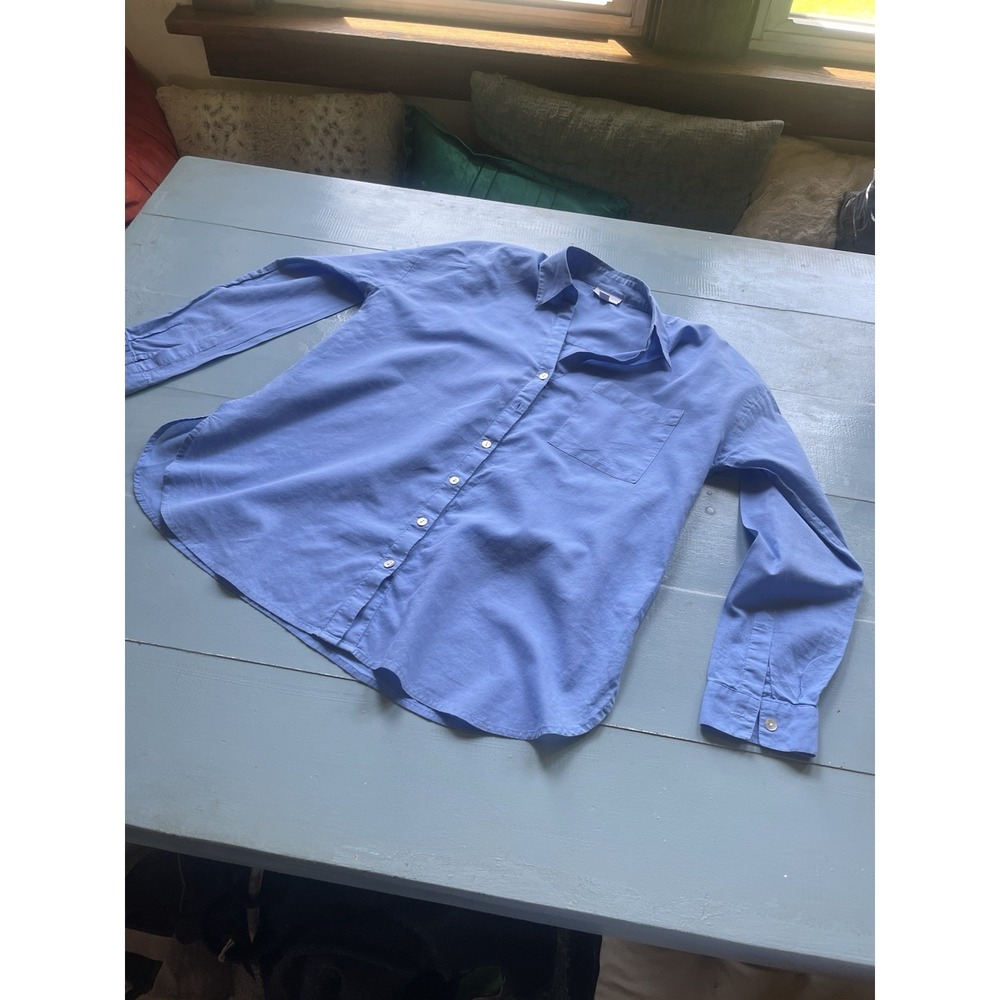 J.Jill Periwinkle Blue Collared Button Down Shirt Soft Minimal Capsule Top - Picture 3 of 11